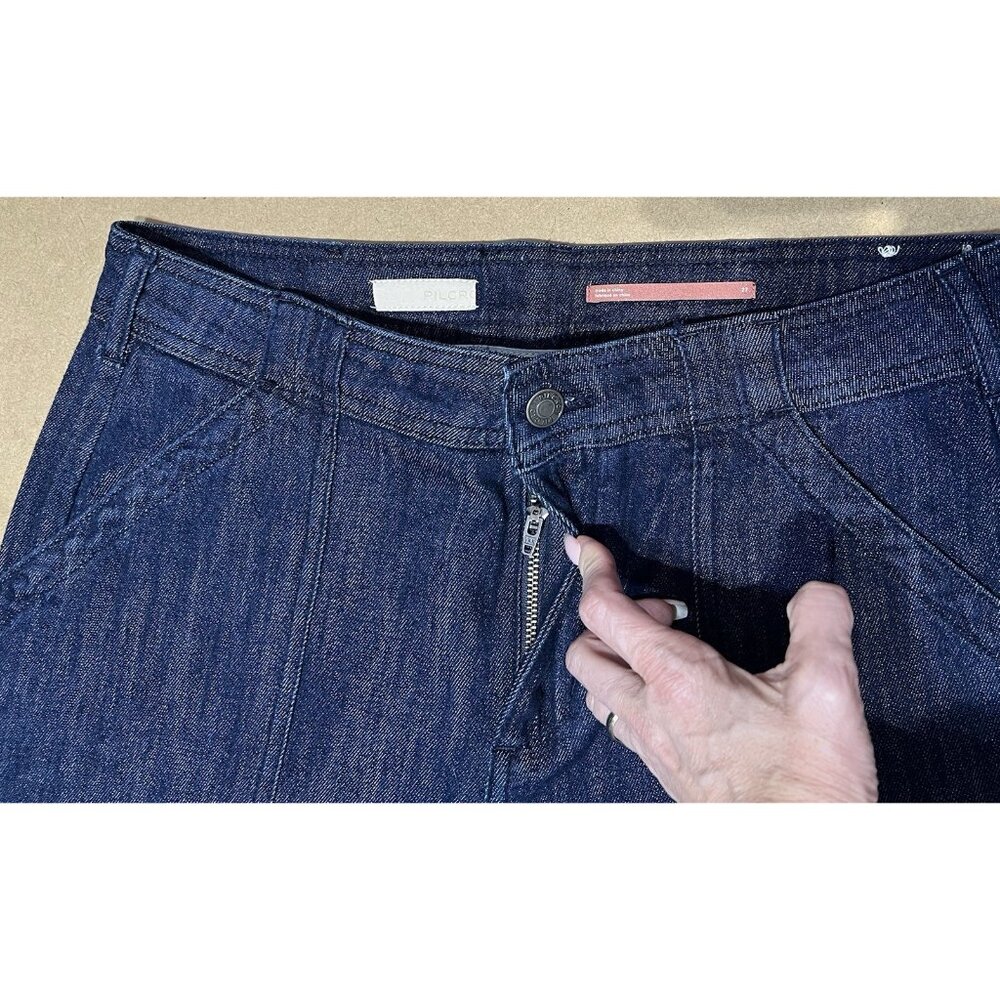 pilcro anthropologie size 27 denim cargo jeans Wide Leg blue Zipper - Picture 4 of 12